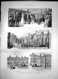 Antique Print Sale Staple Inn Holborn Duke Connaught Rawul Pindi India 1886