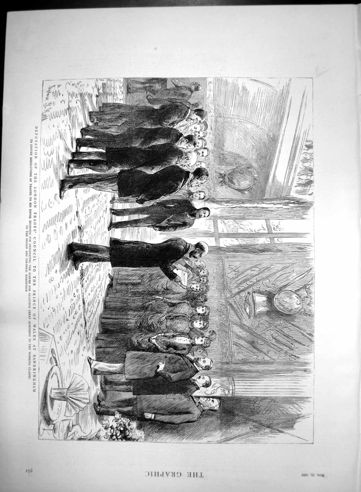 Antique Print Deputation London Trades Council Prince Wales Sandringham1886