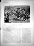 Old Antique Print Racing Rubber Domestic Differences Horses Circus 1894 19th
