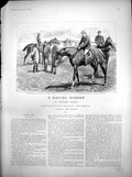 Antique Print Racing Rubber Trial Group Men Horses Gathered Discussion 1894