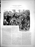 Old Antique Print Racing Rubber Sam Wargrave Mr Marton Watch Hounds 1894 19th