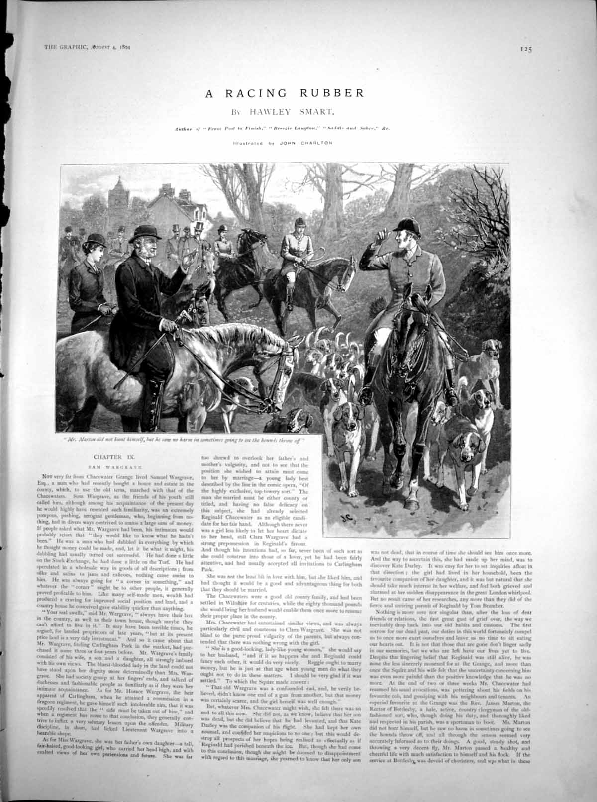 Old Antique Print Racing Rubber Sam Wargrave Mr Marton Watch Hounds 1894 19th