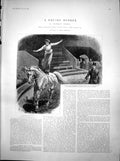 Antique Old Print Racing Rubber Royal Hippodrome Girl Bare Backed Steed 1894