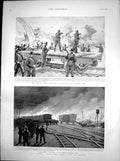 Old Railway Strike Labour Riots Chicago Military Mob 49Th Street1894