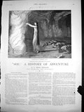 Antique Print She History Adventure E Johnson Ayesha Men Lying Ground 1886 19th