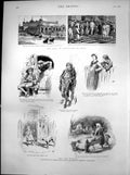 Antique Old Print Duke Connaught India Town Hall Meerut Rip Van Winkle 1886