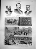 Old Print New Lord Mayor R Hanson Sheriffs Crisis Bulgaria Elections 1886 19th