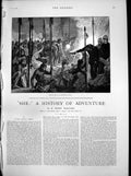 Antique Old Print She History Adventure Early Christian Ceremony Mahomed 1886