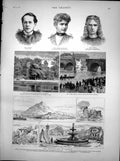 Old Vintage Print Earthquake Greece Accident Albert Bridge Belfast 1986 20th
