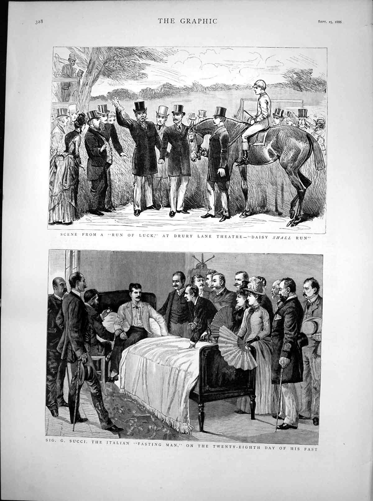 Old Run Luck Drury Lane Succi Italian Fasting Man 28Th Day Fast 1886