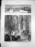 Antique Old Print Archbishop Canterbury Consecration Truro Prince Wales 1887
