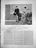 Old Antique Print Saddle Sabre Furzedon Returns Charge Miss Devereux 1887 19th