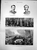 Antique Old Print Disturbed Ireland Prosecution Lord Mayor Dublin Court 1887