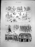Antique Old Print Celebrating Queens Jubilee Jamaica Myngyan Upper Burma 1887