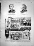 Old Antique Print William Knollys Board School Children Prince Wales 1883 19th