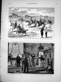 Antique Print Hunting Ireland Meath Casting Tenor Bell Courts Justice 1883 19th
