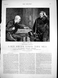 Old Print Like Ships Upon Sea Two Men Joshua Higgins Means What Says 1883 19th
