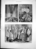 Antique Old Print Bermudian Easter Lily Enthronement Primate Canterbury 1883