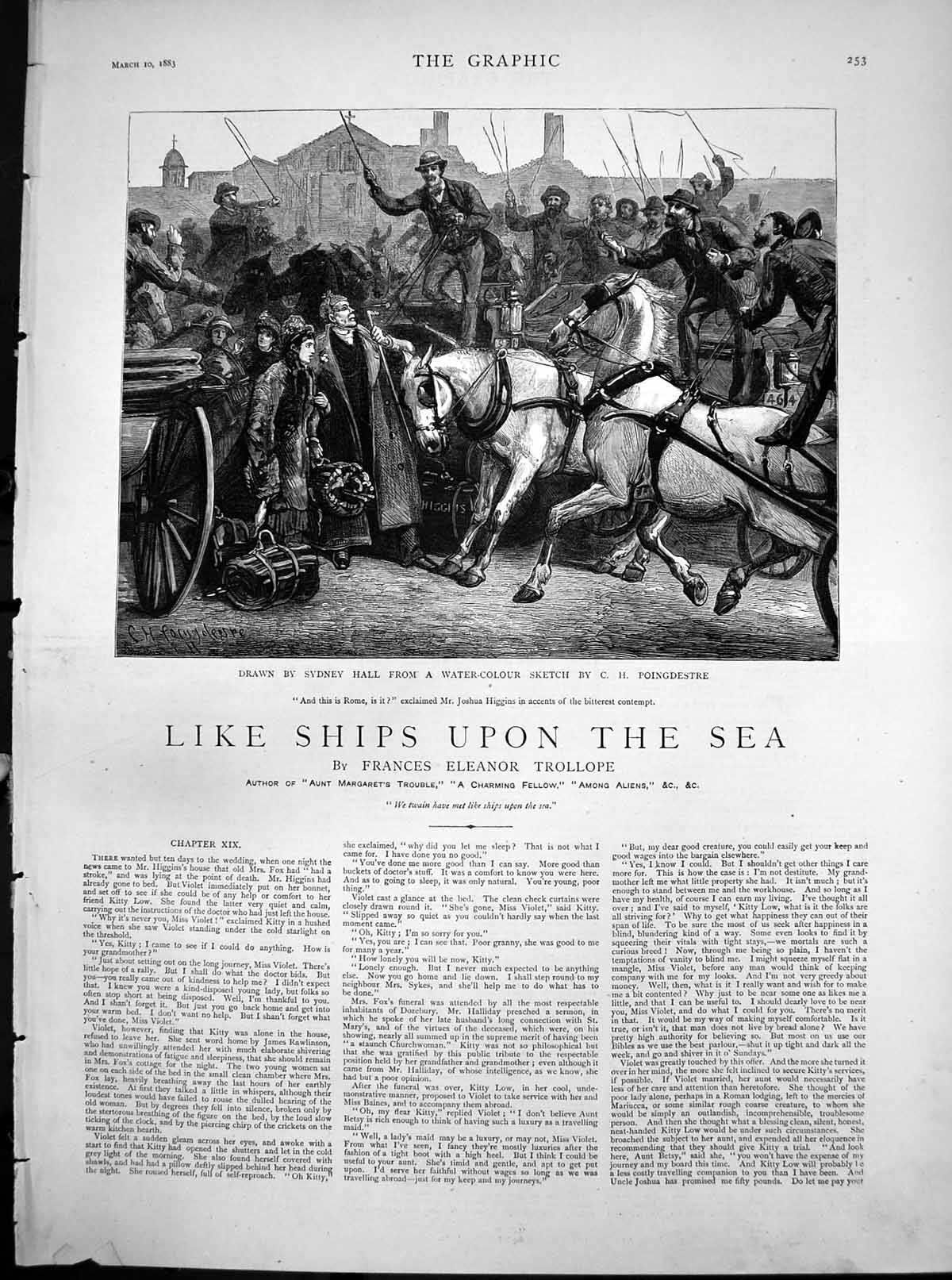 Antique Print Like Ships Uon Sea This Rome Mr Joshua Higgins Contempt 1883 19th