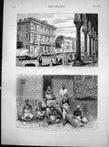 Antique Old Print Ex King Cacobau Fiji Palazzo Vendramin Calergi Venice 1883