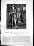 Old Print Like Ships Upon Sea Nina Guarini Palace Guarded Stout Man 1883 19th
