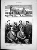 Antique Old Print Colonial Exhibition Amsterdam Ambassadors Madagascar 1883