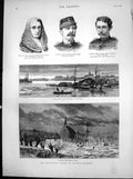 Antique Old Print Floods Austria Hungary Churchyard Raab Flooded Danube 1883