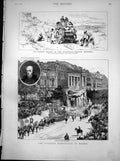 Antique Old Print British Refugees Transvaal Calderon Bicentenary Madrid 1881