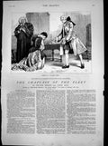 Antique Old Print Chaplain Fleet Lord Chudleigh Received Freedom Crying 1881