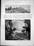 Old Antique Print House Simon Tanner Jaffa Syria Entombment Christ 1881 19th