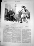 Original Old Antique Print Chaplain Fleet How Lord Chudleigh Went London 1881