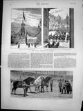 Antique Old Print Royal Wedding Berlin Cart Horse Show Islington Result 1881
