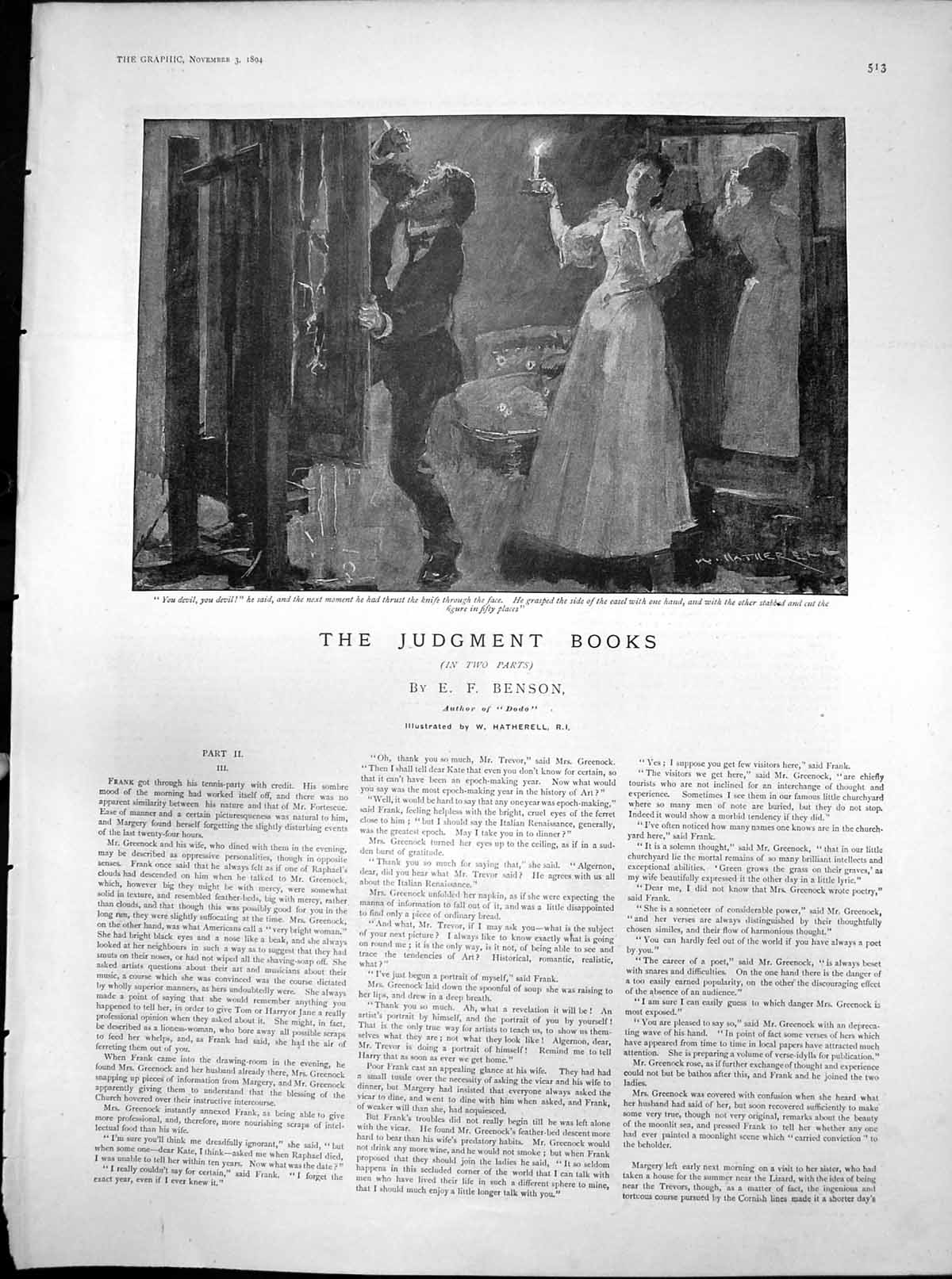 Old Antique Print Judgment Books Man Cut Painting Easel Lady Candle 1894 19th