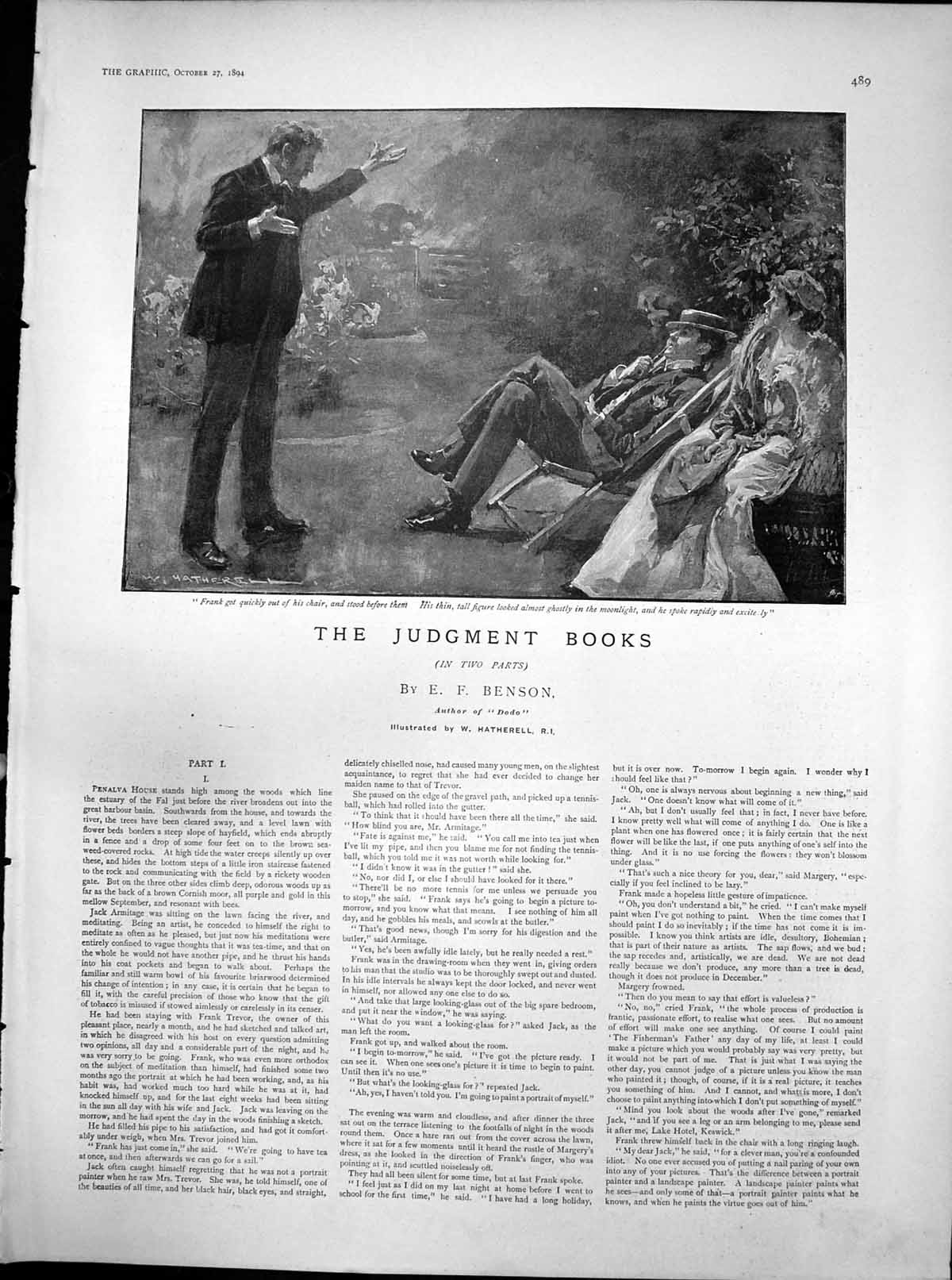Antique Print Judgment Books W Hatherell Frank Speaks Excitedly Couple 1894