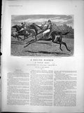 Antique Print Racing Rubber Rectors Discovery Rider King Knows Beaten 1894 19th