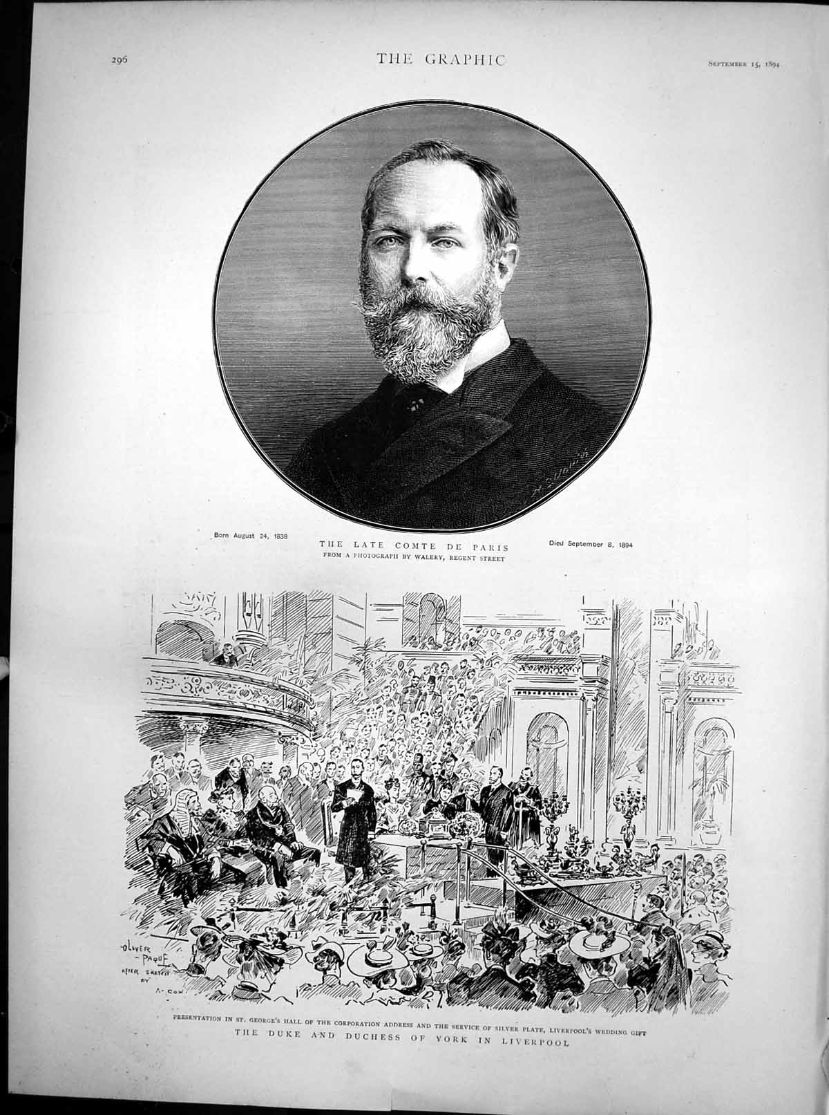 Antique Print Comte De Paris Duke Duchess York Liverpool Wedding Gift 1894 19th