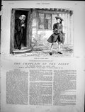 Antique Old Print Chaplain Fleet Charles Green Man Spend Honeymoon Alone 1881
