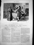 Antique Print Chaplain Fleet Charles Green Mans Hand Dry Hot Face Red 1881 19th