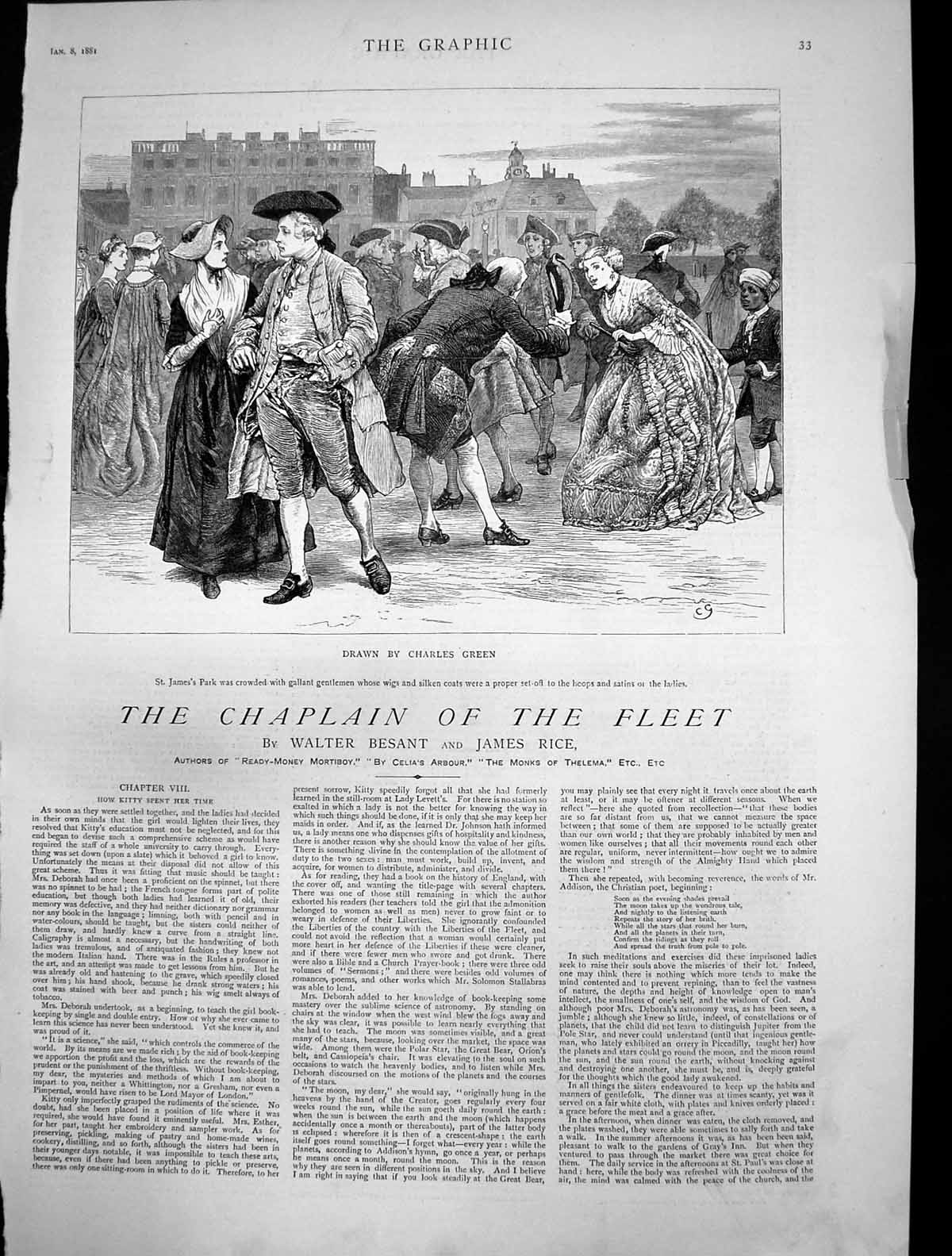 Old Chaplain Fleet Charles Green St James Park Gents Wigs Ladies 1881 Victorian