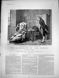Old Antique Print St Katherine By Tower C Green Man Bowed Violin Bow 1891 19th