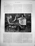Antique Old Print Count Von Moltke Study Versailles During Siege Paris 1891