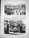 Antique Print Opening Bengal Nagpur Railway Viceroy India Fire Chicago 1891