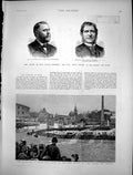 Antique Print Launch Royal Sovereign Royal Arthur Queen Carnival Rome 1891 19th
