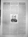 Antique Old Print Alexander William Kinglake 1811-1891 Author Historian 1891
