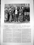 Old Antique Print That Unfortunate Marriage S Hall Uncle Jo Honour 1888 19th