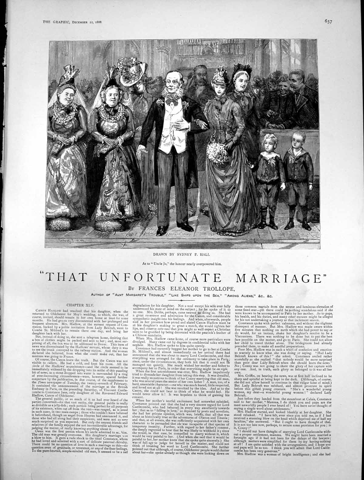 Old Antique Print That Unfortunate Marriage S Hall Uncle Jo Honour 1888 19th