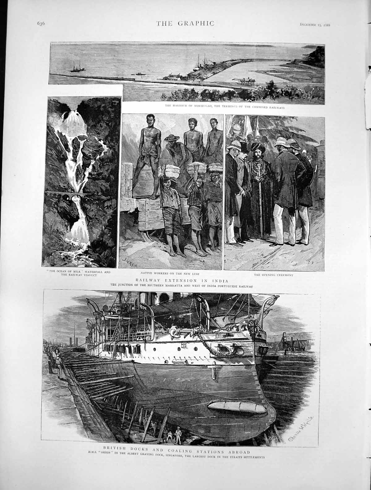Old Railway Extension India British Docks Coaling Station Abroad1888 Victorian
