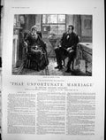 Old Antique Print That Unfortunate Marriage Woman Man Lot er Child 1888 19th