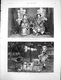 Antique Old Print Washing Day Wedding Lady Blossom Tseng Mr Woo Pekin 1888 19th