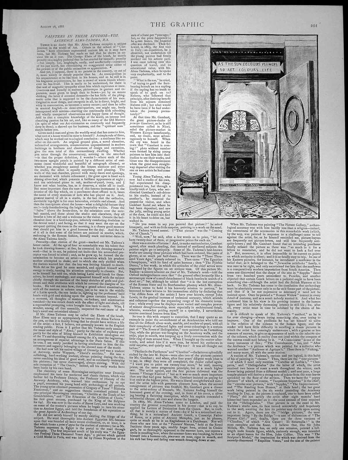 Antique Print Painters Studios As Sun Colours Flowers Art Colours Life 1888